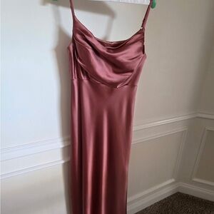 Revelry Pink Satin Dress